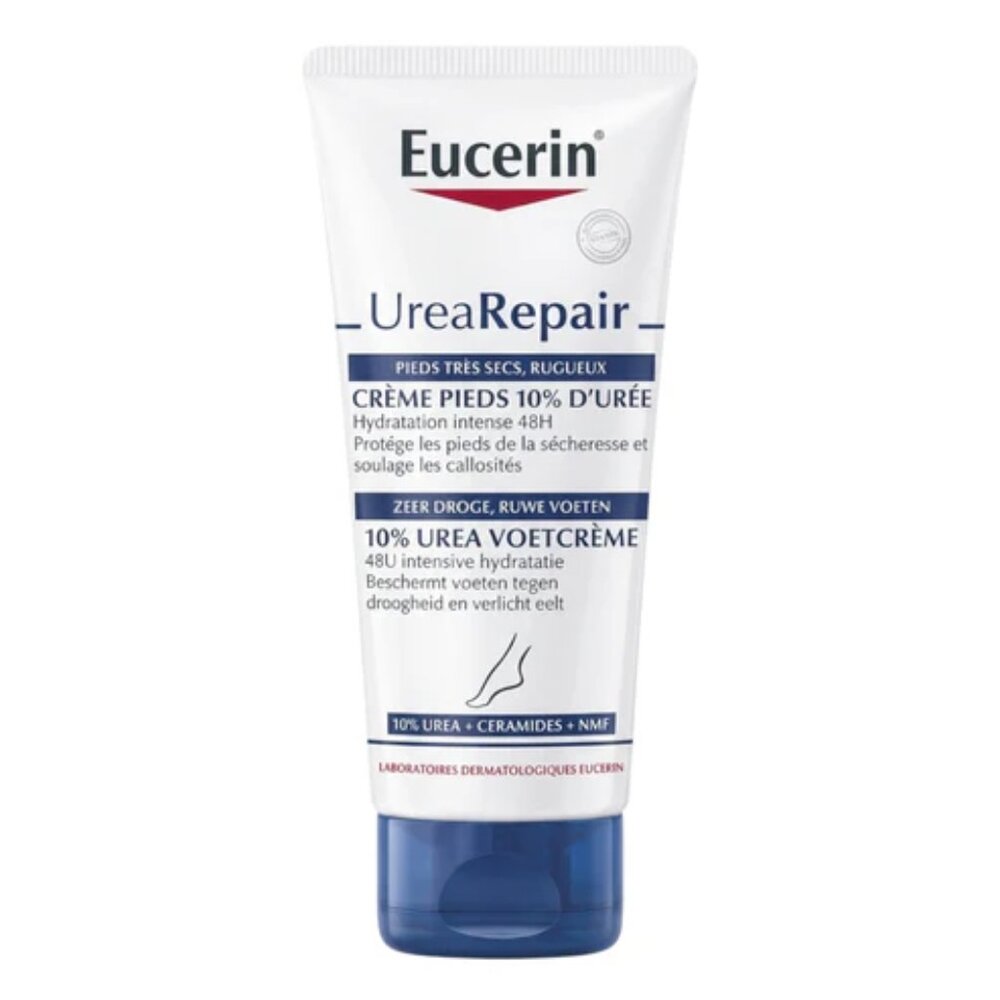 NEW SEALED Eucerin UreaRepair Foot Cream 10% Urea 100ml EXP 08/28 Dry Rough Feet